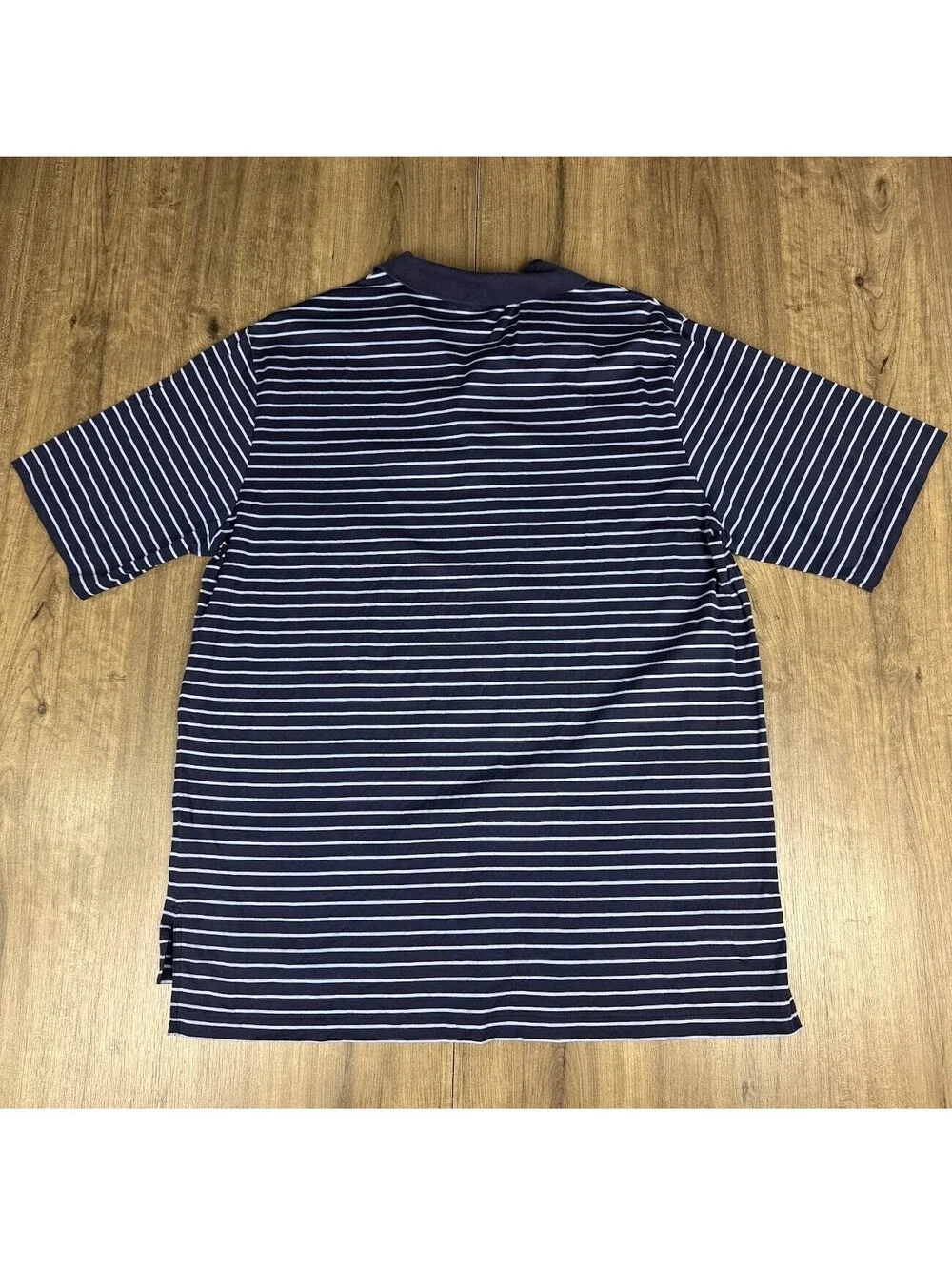 Polo Ralph Lauren Golf Mens XL Custom Fit Polo Navy & White Striped White Pony